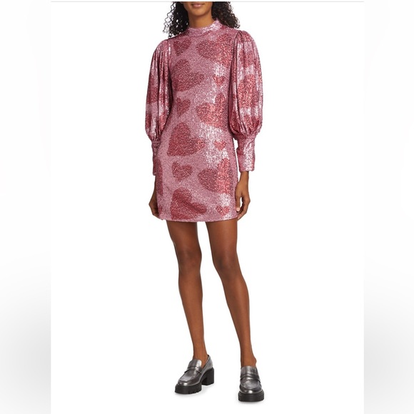 Farm Rio Heart Sequined Minidress Size XS - Picture 3 of 8